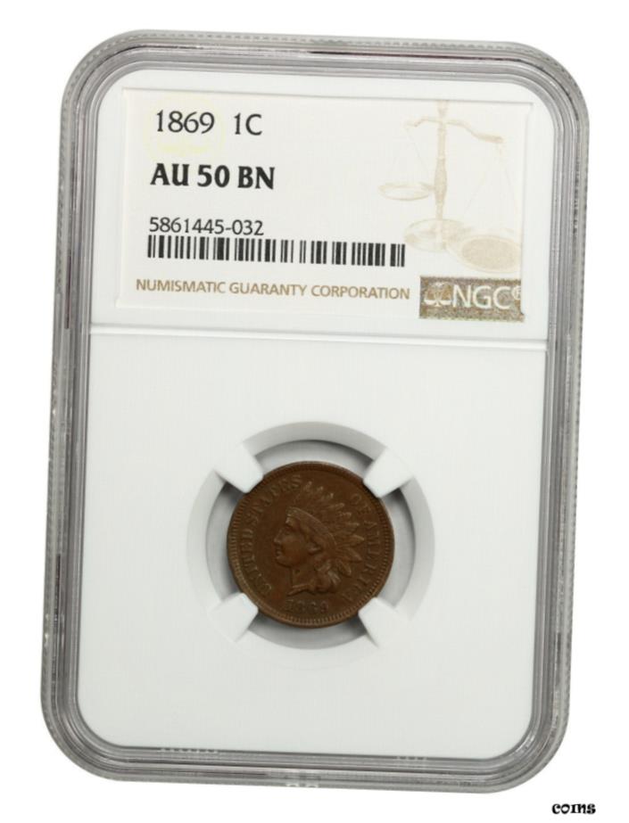  アンティークコイン コイン 金貨 銀貨  1869 1c NGC AU50-Scarce Date-Indian セント-Scarce Date- show original title