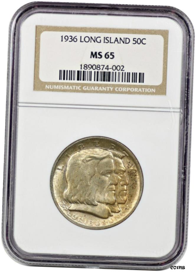  アンティークコイン コイン 金貨 銀貨  1936 ロングアイランド 50c NGC MS65-シルバー クラシック 記念- show original title