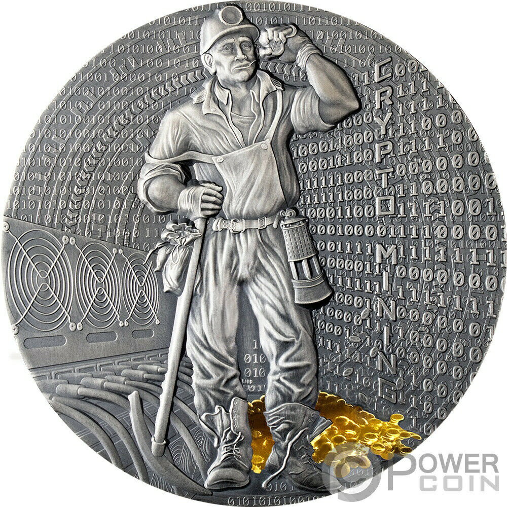 【極美品/品質保証書付】 アンティークコイン コイン 金貨 銀貨 送料無料 CRYPTO MINING Silver Coin 2 Niue 2021- show original title