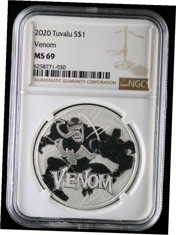 【極美品/品質保証書付】 アンティークコイン コイン 金貨 銀貨 [送料無料] 2020 Tuvalu Venom 1オンス シルバー ドル コイン NGC MS 69 ｜ マーベル- show original title