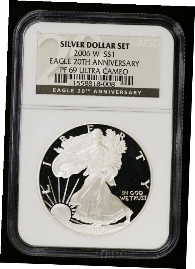 【極美品/品質保証書付】 アンティークコイン コイン 金貨 銀貨 [送料無料] 2006 W プルーフ シルバー イーグル NGC PF 69 ウルトラカメオ シルバー ドル セット- show original title