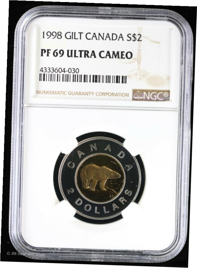  アンティークコイン コイン 金貨 銀貨  1998 $2 Gilt Canada Toonie Bimedal Coin NGC PF 69 ウルトラカメオ | トップポップ ！- show original title