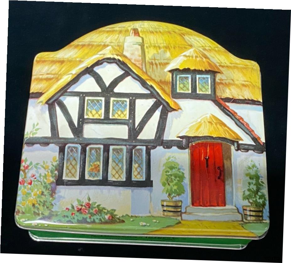  アンティークコイン コイン 金貨 銀貨  TUCKER's OF TOTNES Toffee Tin Old Fashioned Thatched Cottage-Established 1800- show original title