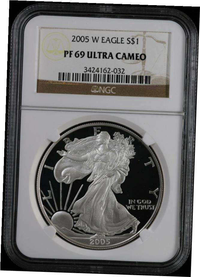  アンティークコイン コイン 金貨 銀貨  2005 W プルーフ アメリカン シルバー イーグル NGC PF 69 ウルトラカメオ- show original title