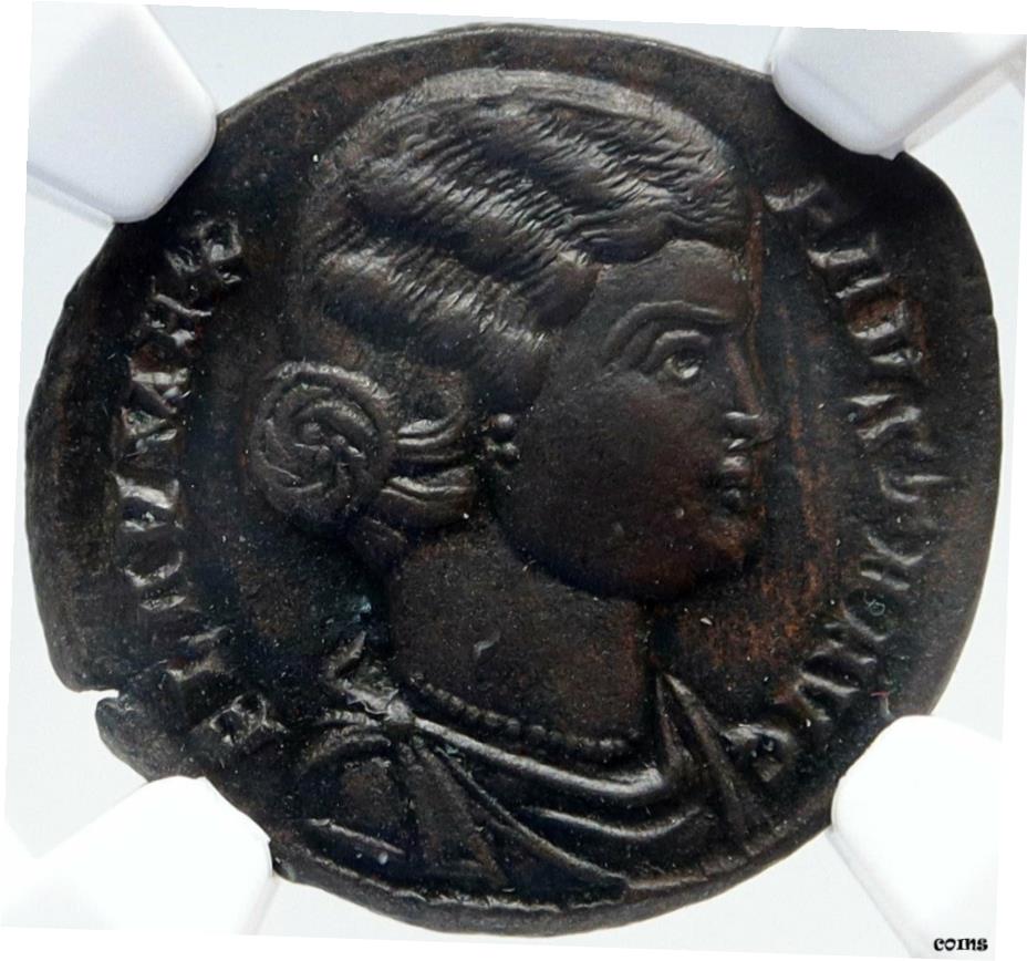 【極美品/品質保証書付】 アンティークコイン コイン 金貨 銀貨 [送料無料] FAUSTA Constantine the Great WIFE 本物 古代ローマコイン NGC Ch AU i82857- show original title