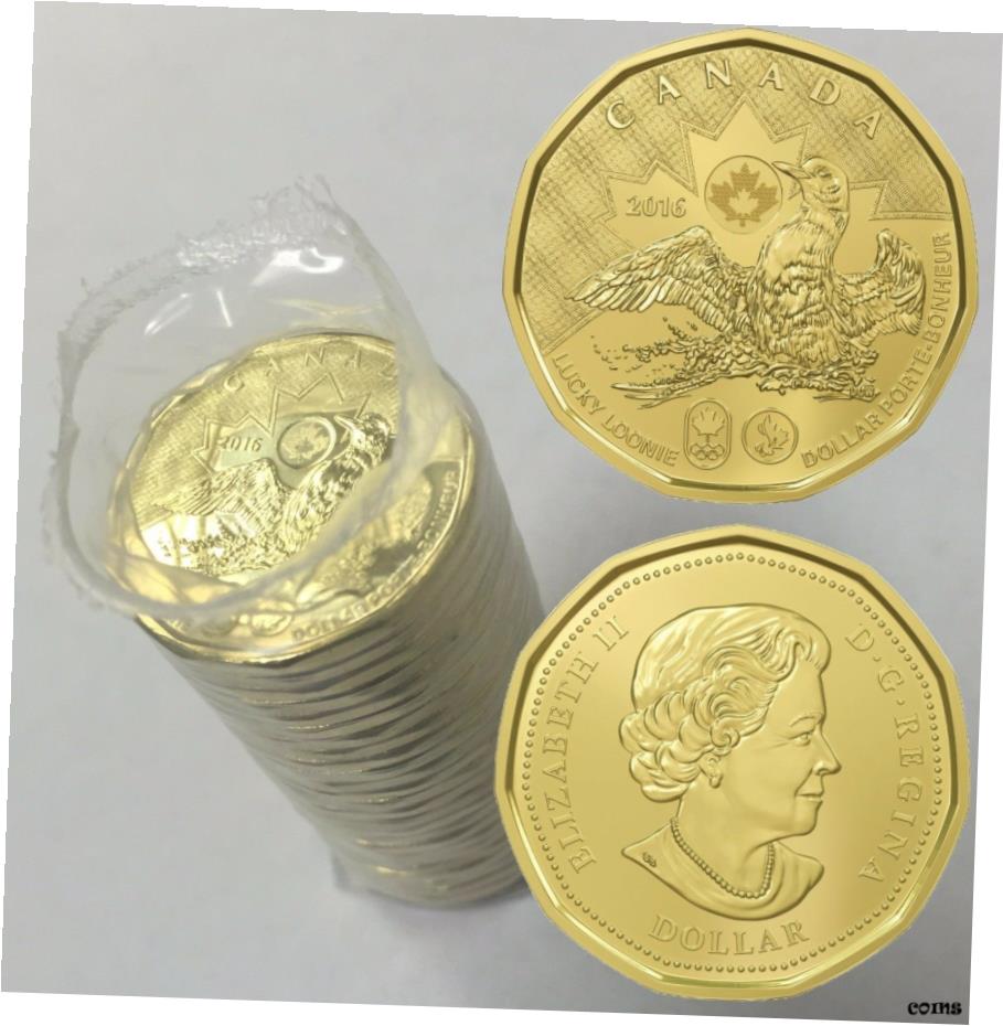  アンティークコイン コイン 金貨 銀貨  ラッキールーニー - 2016年 $1 レギュラープラスチックラップロール 25 ロイヤルカナダミント- show original title