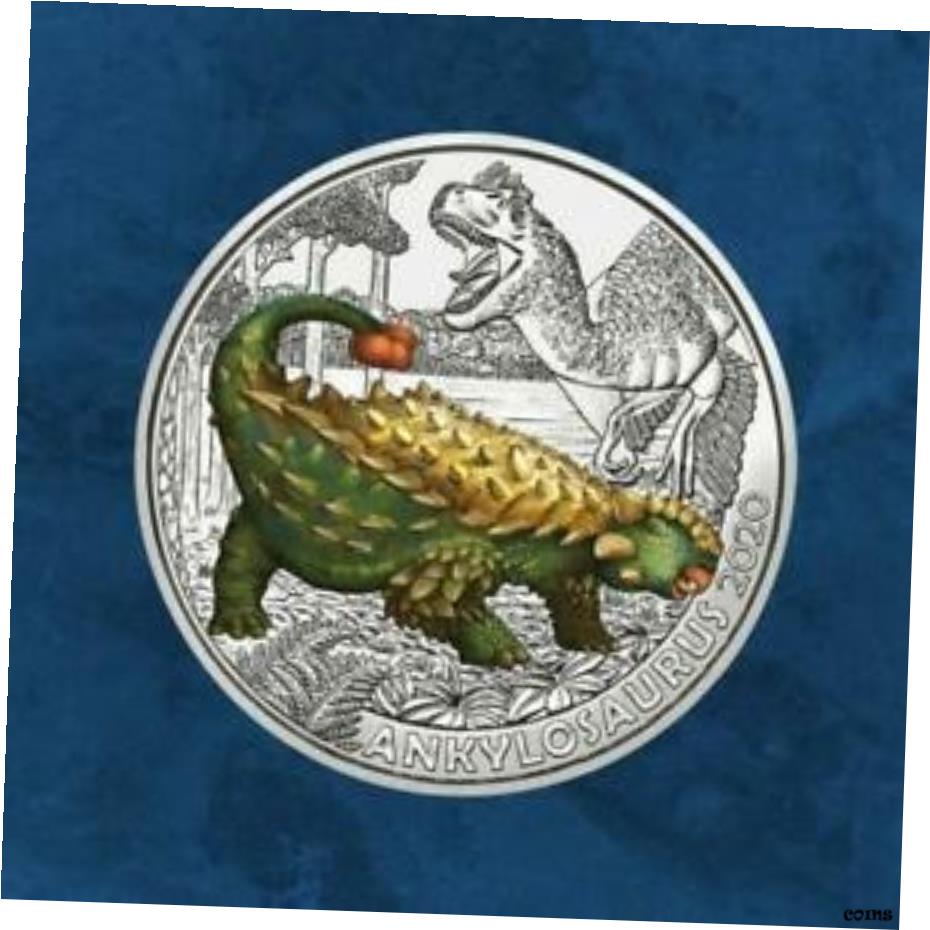【極美品/品質保証書付】 アンティークコイン コイン 金貨 銀貨 [送料無料] オーストリア-ディノサウルスAnkylosaurus Magniventris - 3 Unz-Glow IN The- show original title
