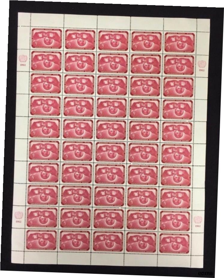 【極美品/品質保証書付】 アンティークコイン コイン 金貨 銀貨 [送料無料] ヴィンテージ 造幣局 OG 1962 国連切手シート ネイションズ オブ アース .05 SC106 B1- show original title