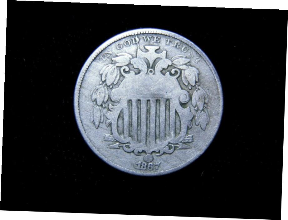 【極美品/品質保証書付】 アンティークコイン コイン 金貨 銀貨 [送料無料] 1867 シールドニッケル - 04123- show original title