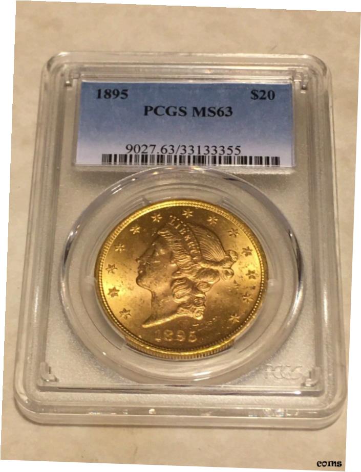 【極美品/品質保証書付】 アンティークコイン 硬貨 1895年 MS63 PCGS $20 ダブルイーグル リバティ ゴールド コイン 大魅力 ラストルース- show original title [送料無料] #oot-wr-5845-150