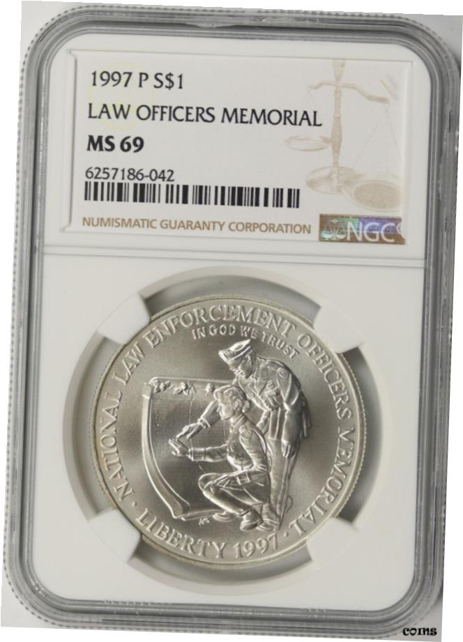  アンティークコイン コイン 金貨 銀貨  1997-P Law Officers Memorial Silver Dollar $1 NGC MS69- show original title