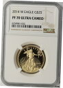 2014-W アメリカン ゴールド イーグル $25 NGC PF70 ウルトラ カメオ UCAM 1/2oz2014-W American Gold Eagle $25 NGC PF70 Ultra Cameo UCAM 1/2oz(3)