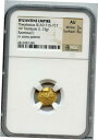 ビザンティン帝国 テオドシウス III, AD 715-717 AV トレミス RV クロスポテント NGC AUByzantine Empire Theodo...