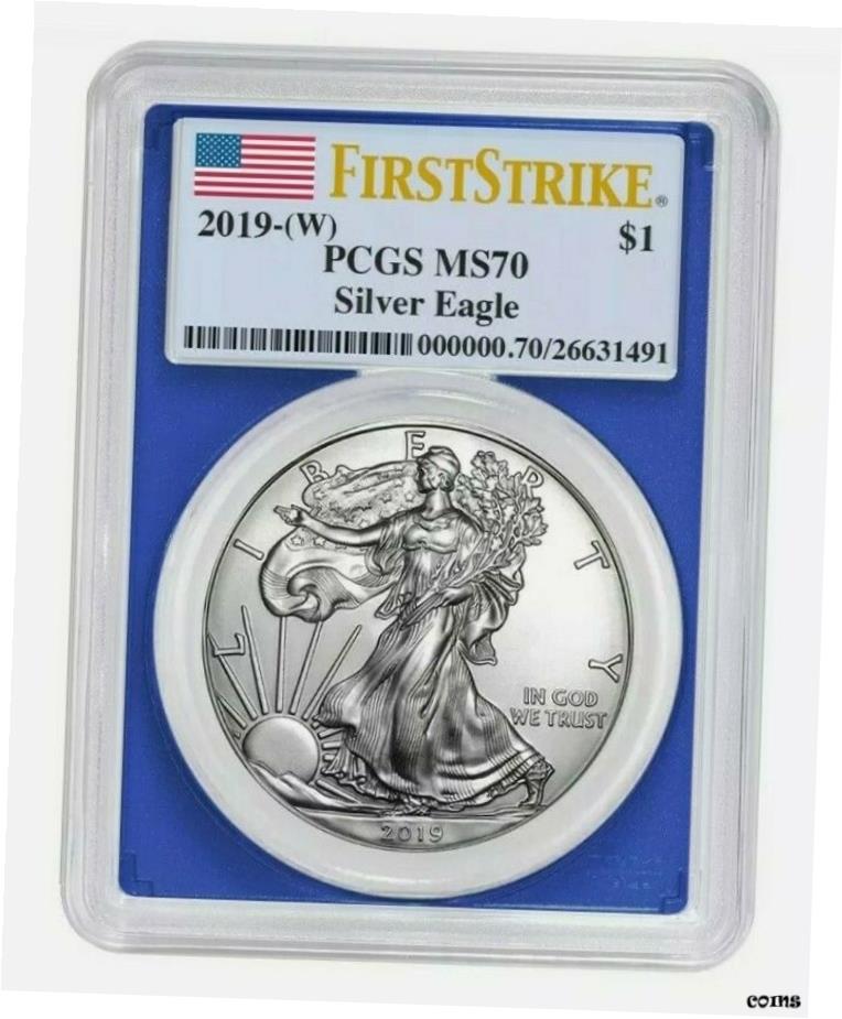  アンティークコイン コイン 金貨 銀貨  2019 (W) アメリカンイーグル $1 PCGS MS70 ファーストストライクフラグラベルブルーフレーム- show original title