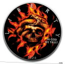 2020 アメリカン イーグル バーニング スクール & スネーク カラー 1オンス 0.999 シルバー コイン2020 American Eagle Burning School & Snake Color 1oz .999 Silver Coin
