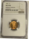 1903年 U.S. Indian Head One セント ペニー コイン-NGC MS 67 RD-Highland コレクション1903 U.S. Ind...
