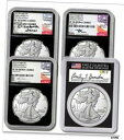 2021年 $1 タイプ 2 NGC/PCGS PF70 FDOI (4) コインセット 全タイプ 2 サイン入りラベル 販売前2021 $1 Type 2 N...