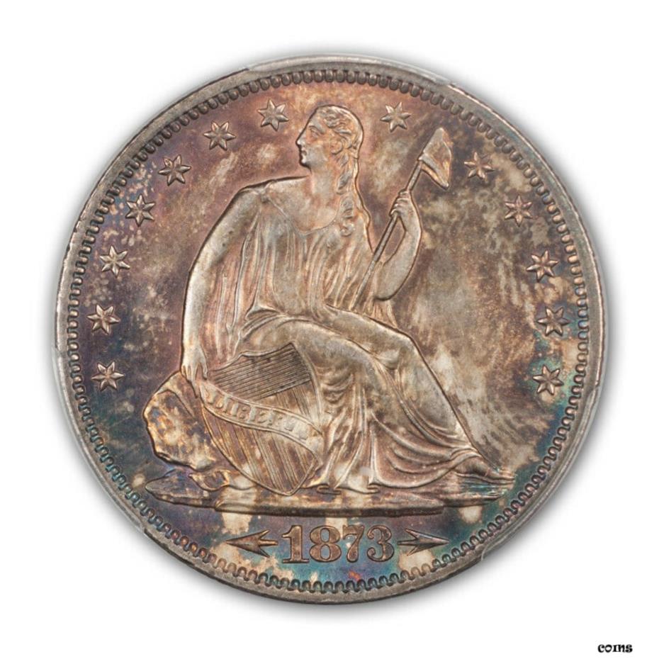 【極美品/品質保証書付】 アンティークコイン 硬貨 1873年-S 50C Arrows Liberty Seated ハーフドル PCGS MS64+- show original title [送料無料] #oot-wr-6007-139