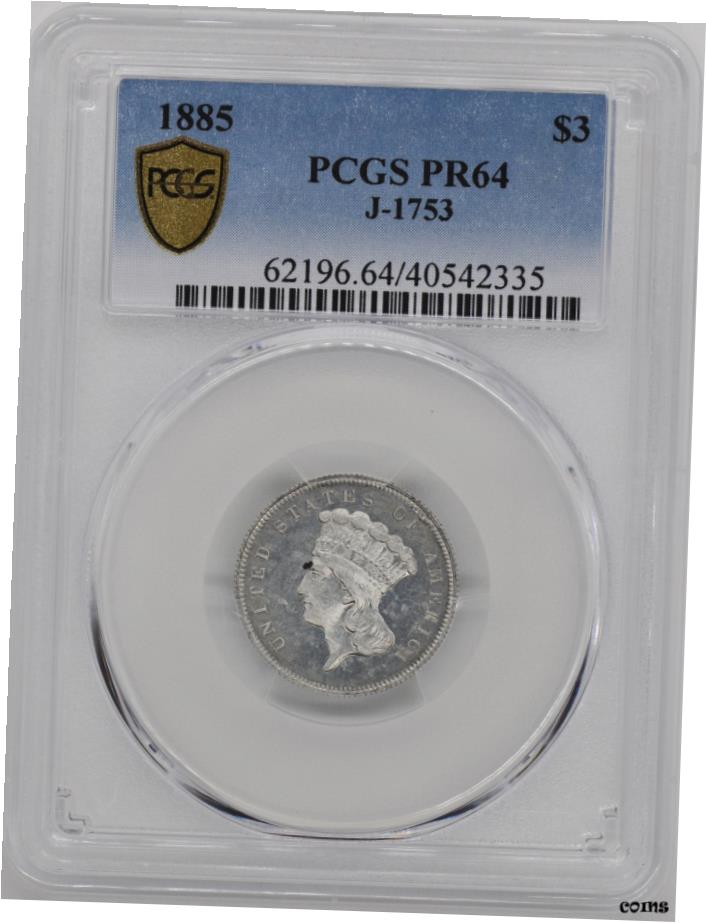 ڶ/ʼݾڽա ƥ Ų 1885ǯ $3 J-1753 PCGS PR 64- show original title [̵] #oot-wr-6020-130