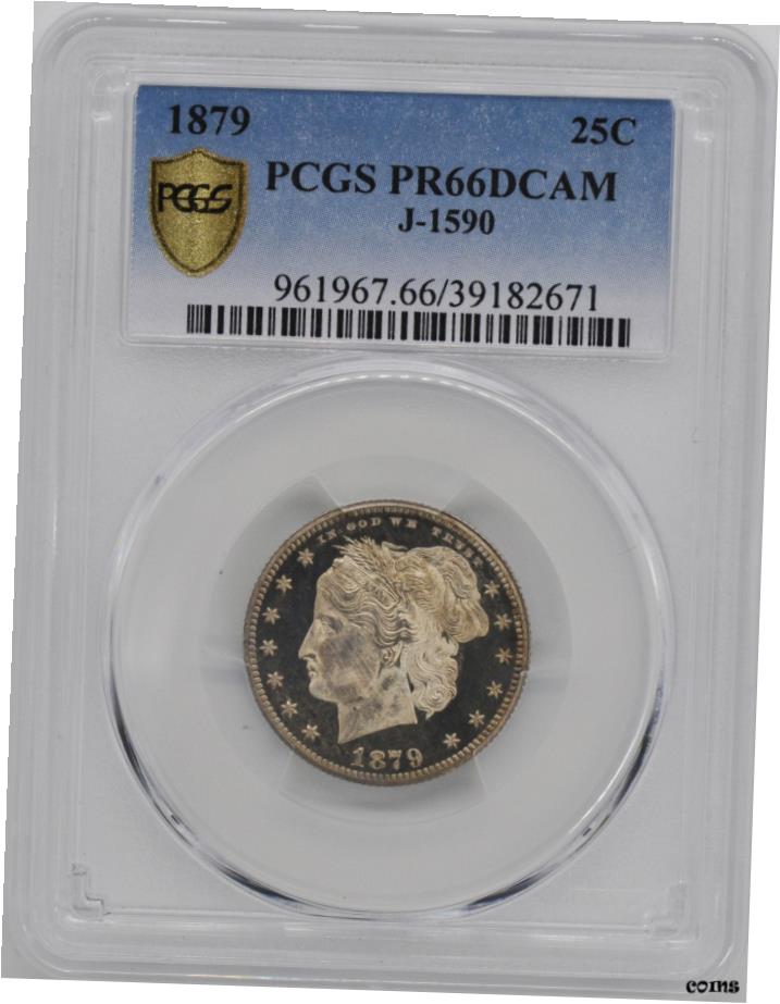 【極美品/品質保証書付】 アンティークコイン 硬貨 1879年 25C J-1590 PCGS PR 66 DCAM- show original title [送料無料] #oot-wr-6020-148