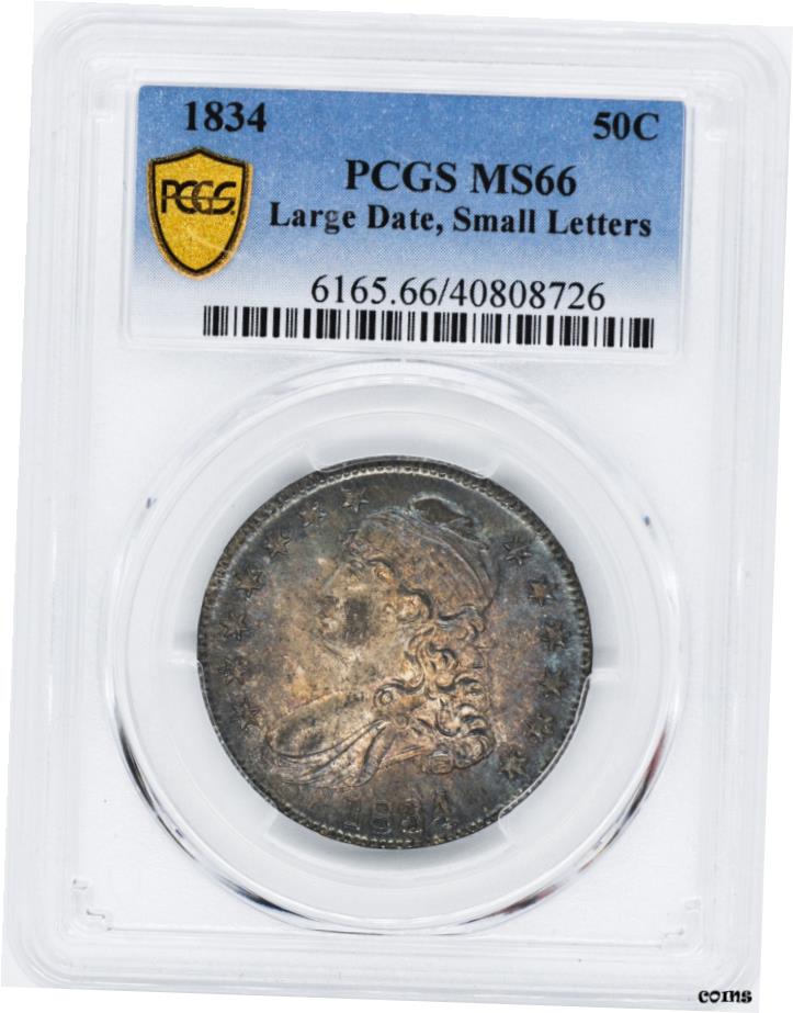 【極美品/品質保証書付】 アンティークコイン 硬貨 1834年 キャップバスト 50C PCGS MS 66- show original title [送料無料] #oot-wr-6020-238