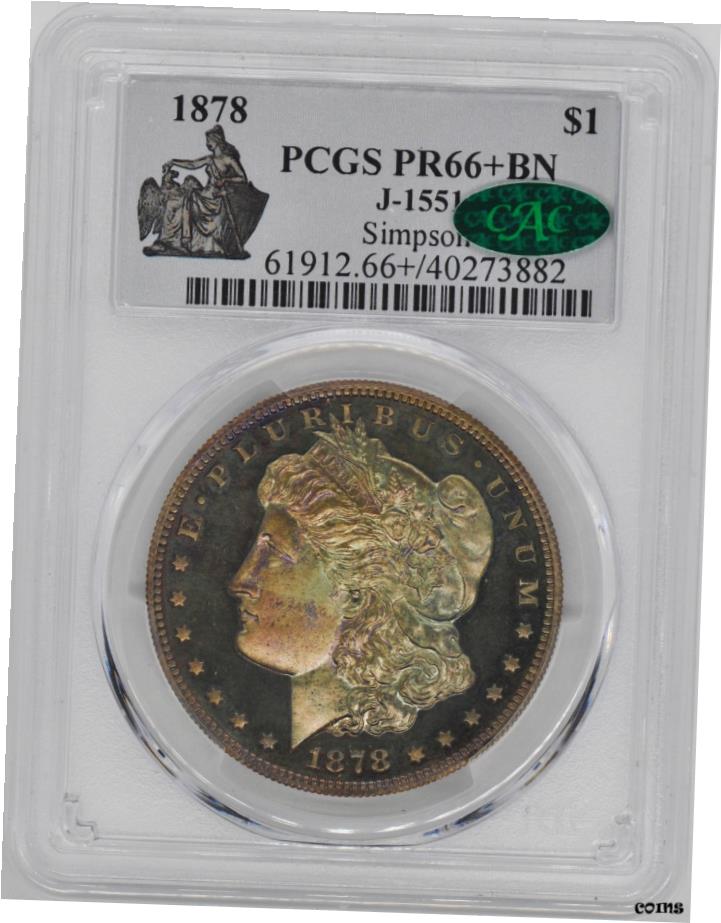 【極美品/品質保証書付】 アンティークコイン 硬貨 1878年 モーガン $1 J-1551 PCGS PR 66+ BN- show original title [送料無料] #oot-wr-6020-371