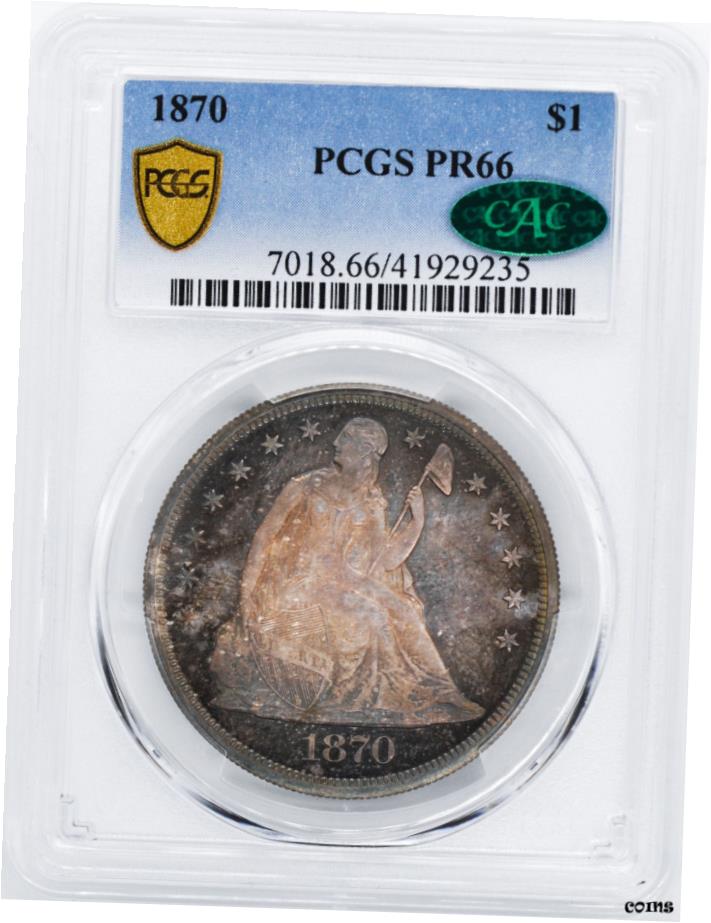 【極美品/品質保証書付】 アンティークコイン 硬貨 1870年 リバティ座像 S$ 1 PCGS PR 66- show original title [送料無料] #oot-wr-6020-398