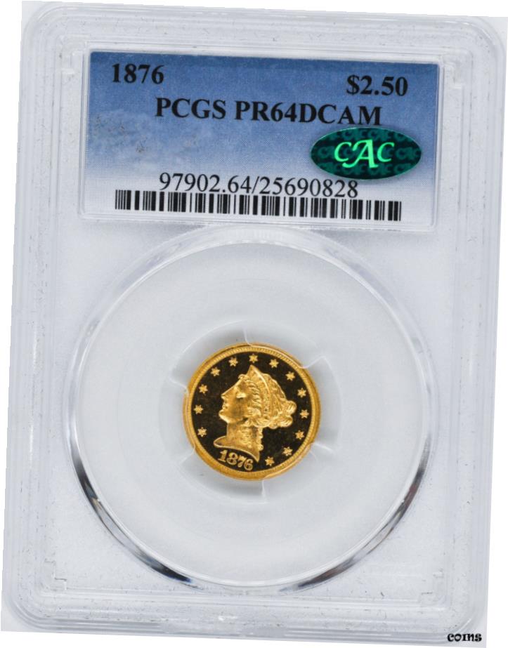【極美品/品質保証書付】 アンティークコイン 硬貨 1876年 リバティヘッド $2.5 PCGS PR 64 DCAM- show original title [送料無料] #oot-wr-6020-439
