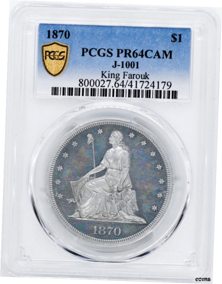 【極美品/品質保証書付】 アンティークコイン 硬貨 1870年 スタンダード $1, J-1001 PCGS PR 64 CAM- s..