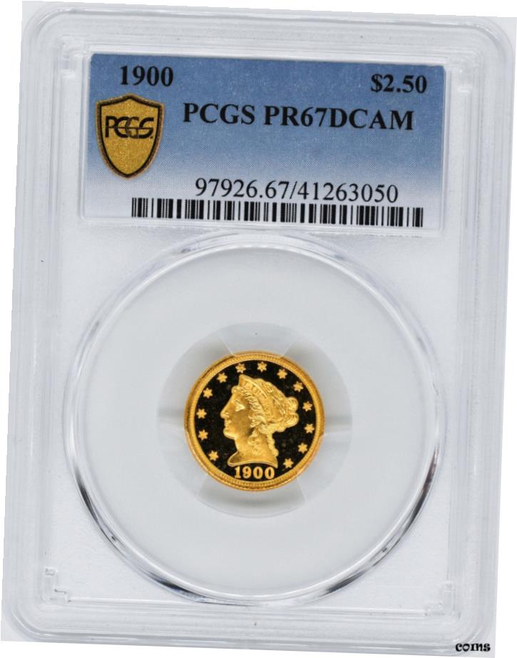 【極美品/品質保証書付】 アンティークコイン 硬貨 1900 リバティヘッド $2.5 PCGS PR 67 DCAM- show original title [送料無料] #oot-wr-6020-527