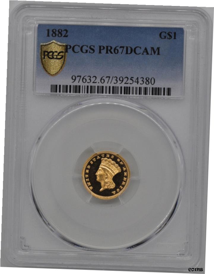 【極美品/品質保証書付】 アンティークコイン 硬貨 1882年 ゴールド G$ 1 PCGS PR 67 DCAM- show original title [送料無料] #oot-wr-6020-557