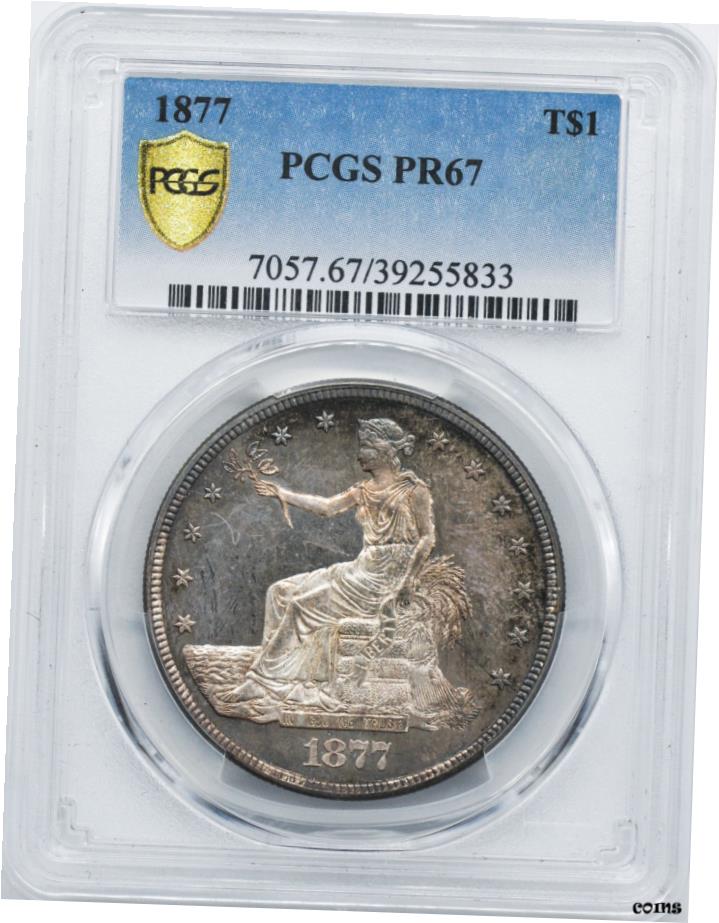 【極美品/品質保証書付】 アンティークコイン 硬貨 1877年 TRADE T$ 1 PCGS PR 67- show original title [送料無料] #oot-wr-6020-58