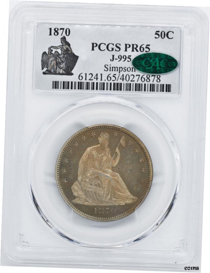 【極美品/品質保証書付】 アンティークコイン 硬貨 1870 50C J-995 PCGS PR 65- show original title [送料無料] #oot-wr-6020-597