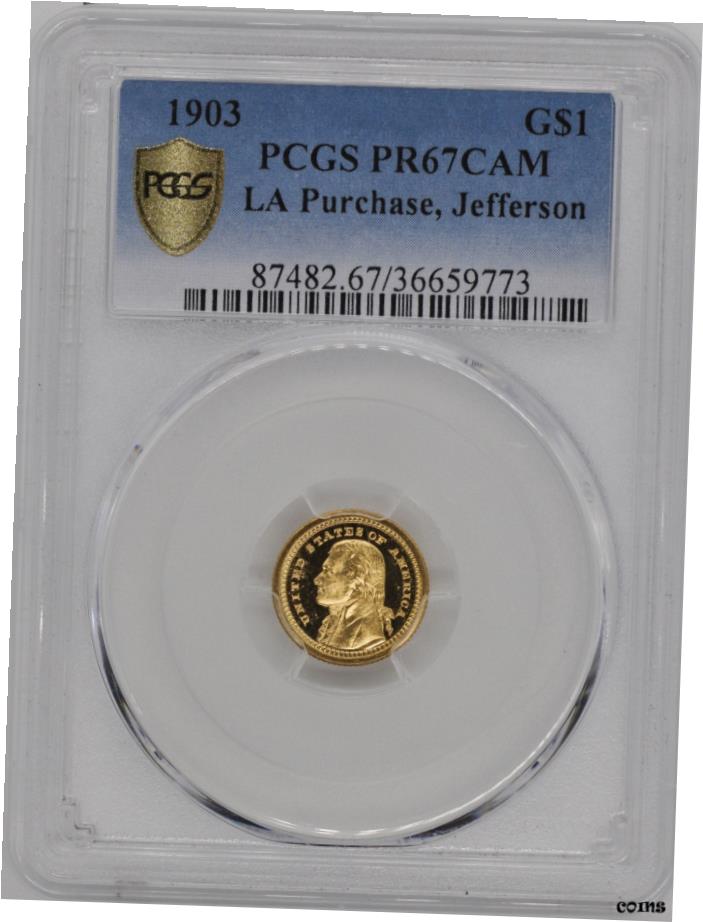 【極美品/品質保証書付】 アンティークコイン 硬貨 1903年 ジェファーソン G$ 1 PCGS PR 67 CAM- show original title [送料無料] #oot-wr-6020-599