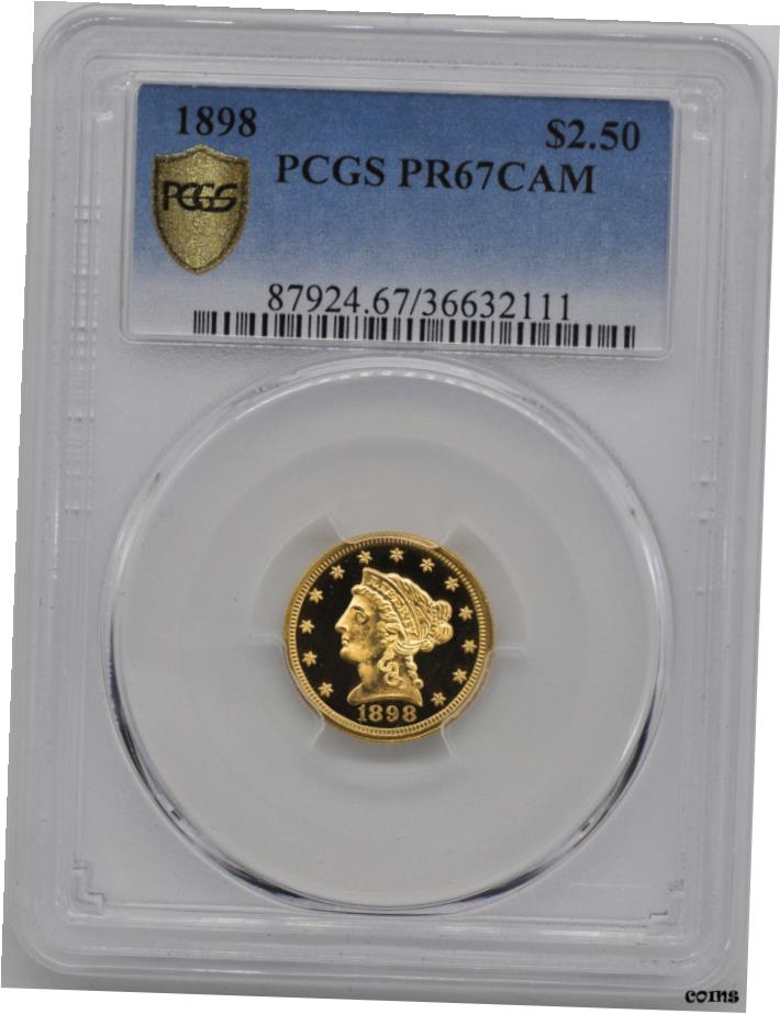 【極美品/品質保証書付】 アンティークコイン 硬貨 1898年 リバティヘッド $2.5 PCGS PR 67 CAM- show original title [送料無料] #oot-wr-6020-640