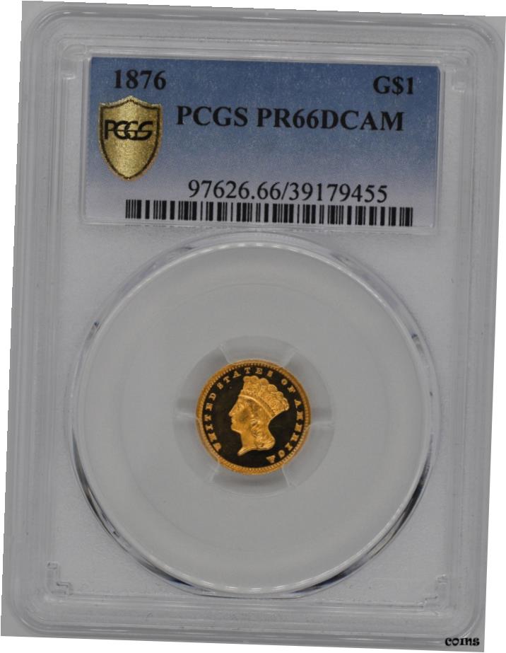 【極美品/品質保証書付】 アンティークコイン 硬貨 1876年 ゴールド G$ 1 PCGS PR 66 DCAM- show original title [送料無料] #oot-wr-6020-670