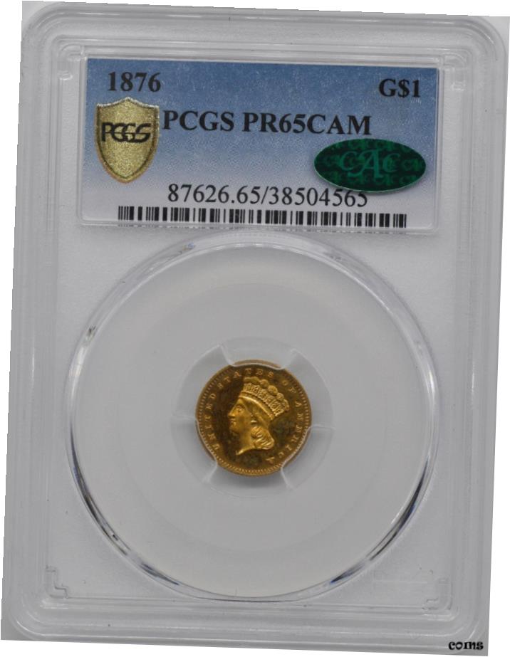 【極美品/品質保証書付】 アンティークコイン 硬貨 1876年 ゴールド G$ 1 PCGS PR 65 CAM- show original title [送料無料] #oot-wr-6020-677