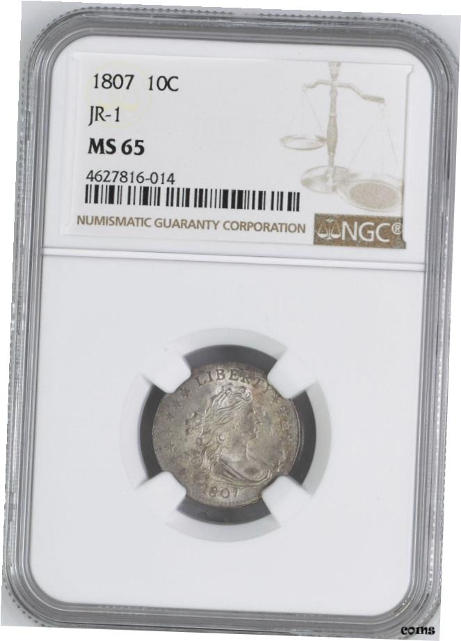 【極美品/品質保証書付】 アンティークコイン 硬貨 1807 DRAPED BUST 10C NGC MS 65- show original title [送料無料] #oot-wr-6021-289