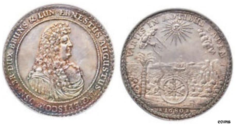 ɥST-롼- Ernst 8 1680 RB AR 2 Thaler. NGC MS61+Germany ST Ran-...