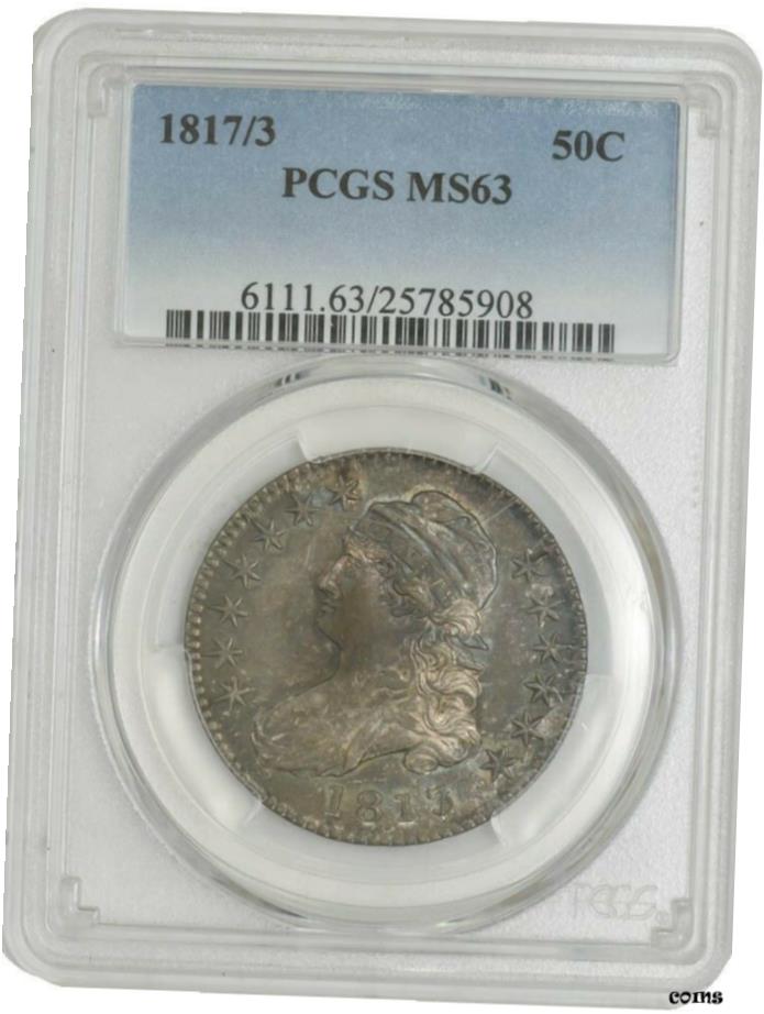 【極美品/品質保証書付】 アンティークコイン 硬貨 1817/3 キャップバストハーフ 50c MS63 PCGS 942869-12- show original title [送料無料] #oot-wr-6027-375