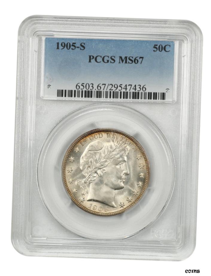 【極美品/品質保証書付】 アンティークコイン 硬貨 1905-S 50c PCGS MS67-Better S-Mint-Barber Half Dollar-Better S-Mint- show original title [送料無料] #oot-wr-6044-591