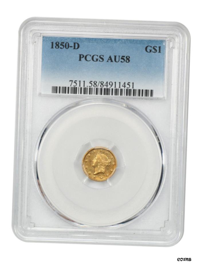  アンティークコイン 硬貨 1850-D G$ 1 PCGS AU58-ラブリーブランチミントゴールド - 1 ゴールドコイン- show original title  #oot-wr-6044-860