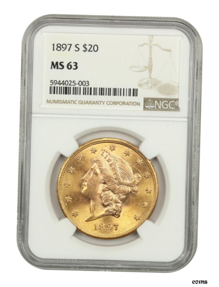 ڶ/ʼݾڽա ƥ Ų 1897ǯ-S $20 NGC MS63-Satiny Luster! - Liberty ֥륤-ɥ- show original title [̵] #oot-wr-6045-249