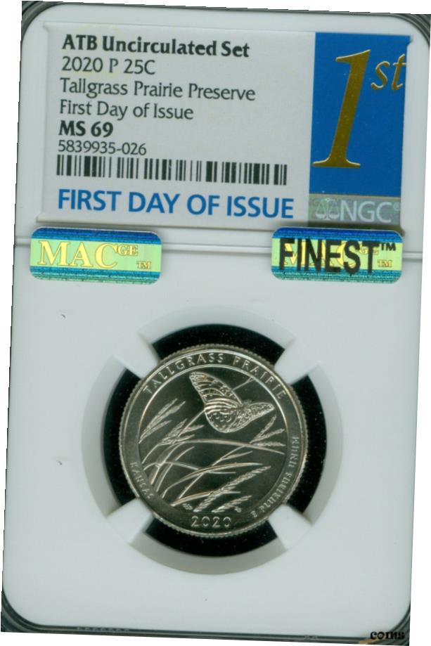 ڶ/ʼݾڽա ƥ    [̵] 2020-P TALLGRASS QUARTER NGC MS-69 1st DAY ISSUE MAC FINEST MAC SPOTLESS *- show original title