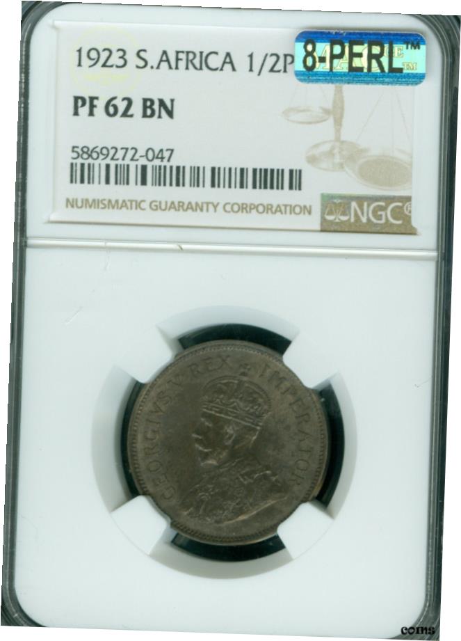  アンティークコイン コイン 金貨 銀貨  1923年 南アフリカハーフペニー NGC PF-62 BN MAC 8 パール *- show original title