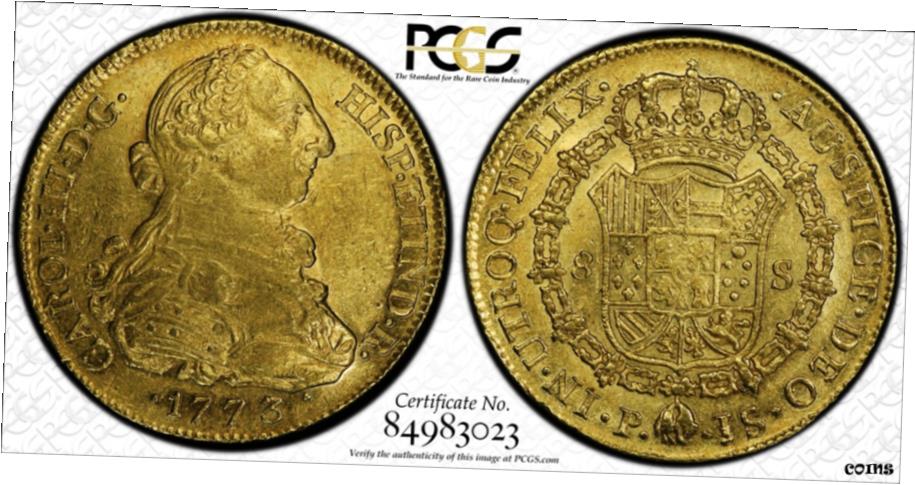 ڶ/ʼݾڽա ƥ Ų G015 쥢 COLOMBIA. over date 1773/2-JS 8 Escudos. Popayan mint PCGS AU58- show original title [̵] #oot-wr-6057-315