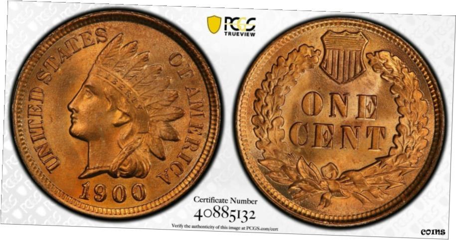 【極美品/品質保証書付】 1900 インディアンセント PCGS MS67+RD CACトップポップ ！- show original title