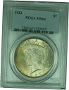 1923年 ピースシルバードル $1 コイン PCGS MS-64 Nicely Toned (34-C)1923 Peace Silver Dollar $1 Coin PCGS MS-64 Nicely Toned (34-C)