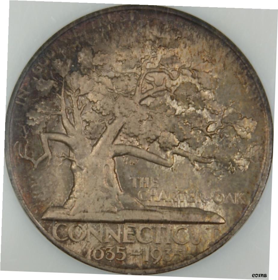  アンティークコイン コイン 金貨 銀貨  1935 コネチカット記念シルバー 1/2ドル NGC MS-66 、 トーン- show original title