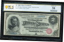 FR.240 1886 $2 シルバー証明書 PCGS 58 AU "ハンコック紙幣"FR.240 1886 $2 Silver Certificate PCGS 58 AU "Hancock Banknote"